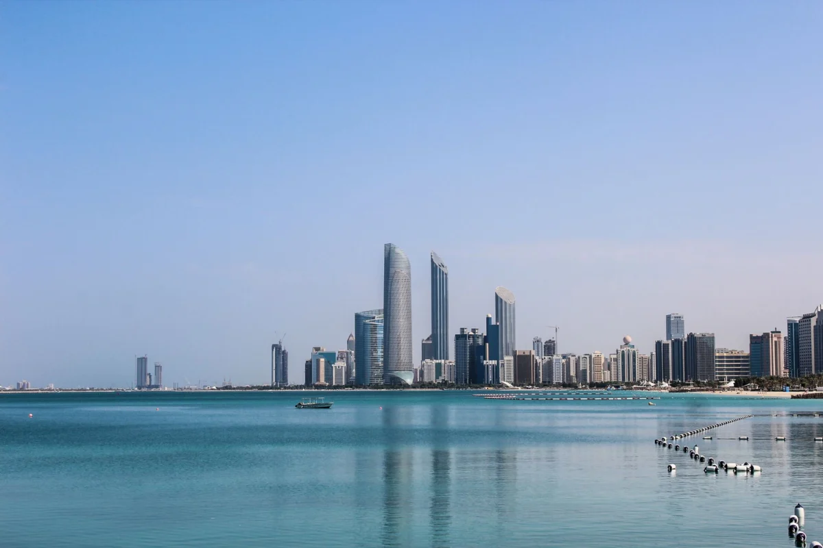 A stunning view of the iconic Abu Dhabi skyline