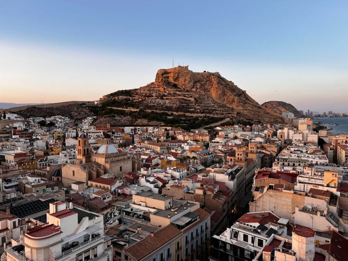 Scenic view of Alicante's skyline at sunset