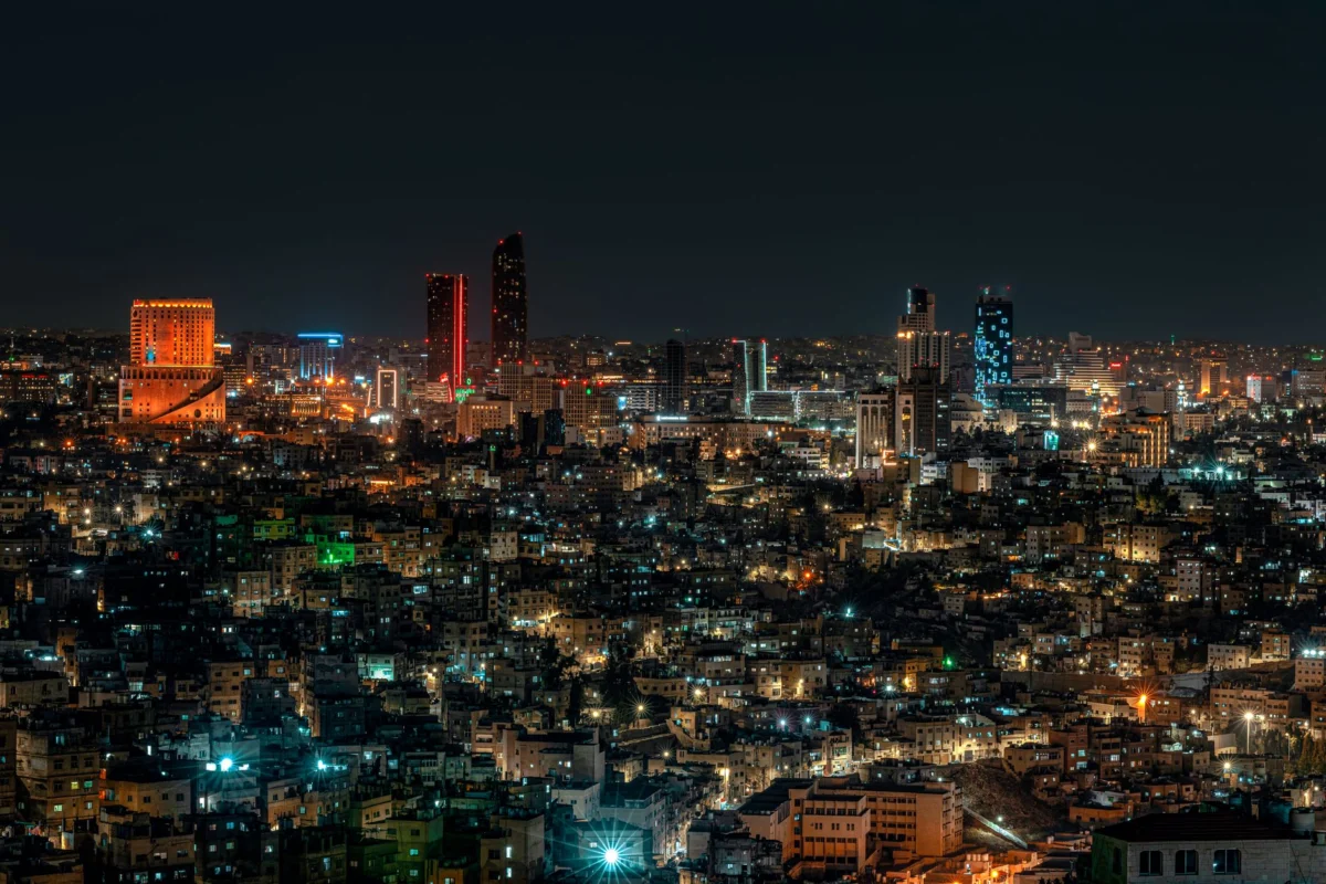 A picturesque view of downtown Amman highlighting its vibrant skyline