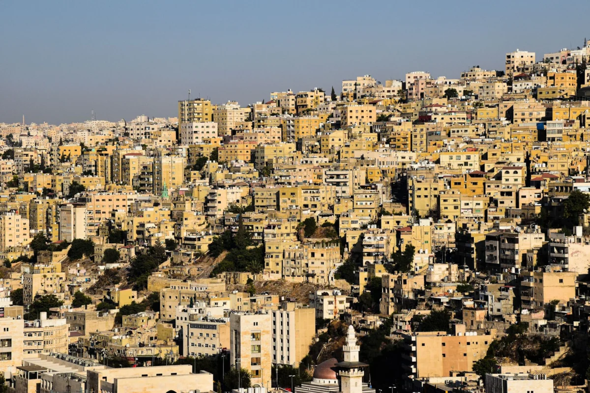 Amman skyline with cultural landmarks at sunrise