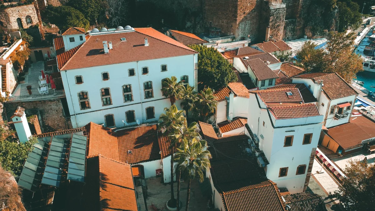 Romantic view of Antalya's vibrant old town area