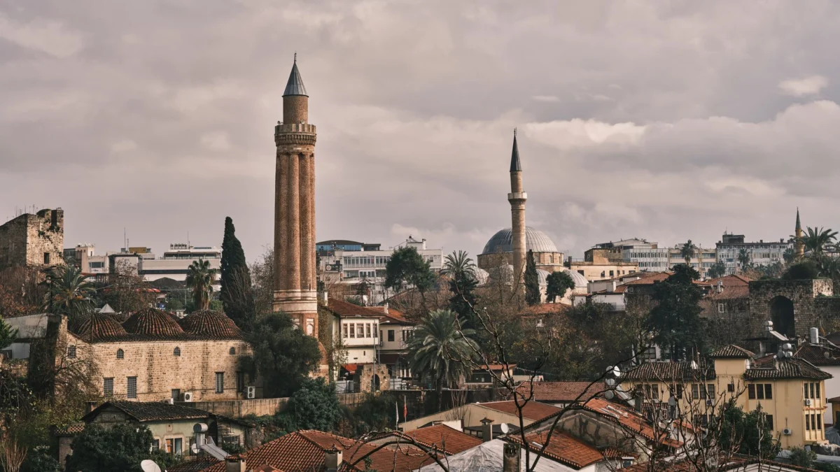 Scenic view of Antalya's old town highlighting its bustling streets