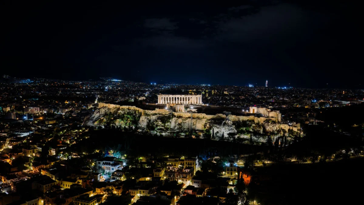 View of the Athens skyline with the Acropolis in the background