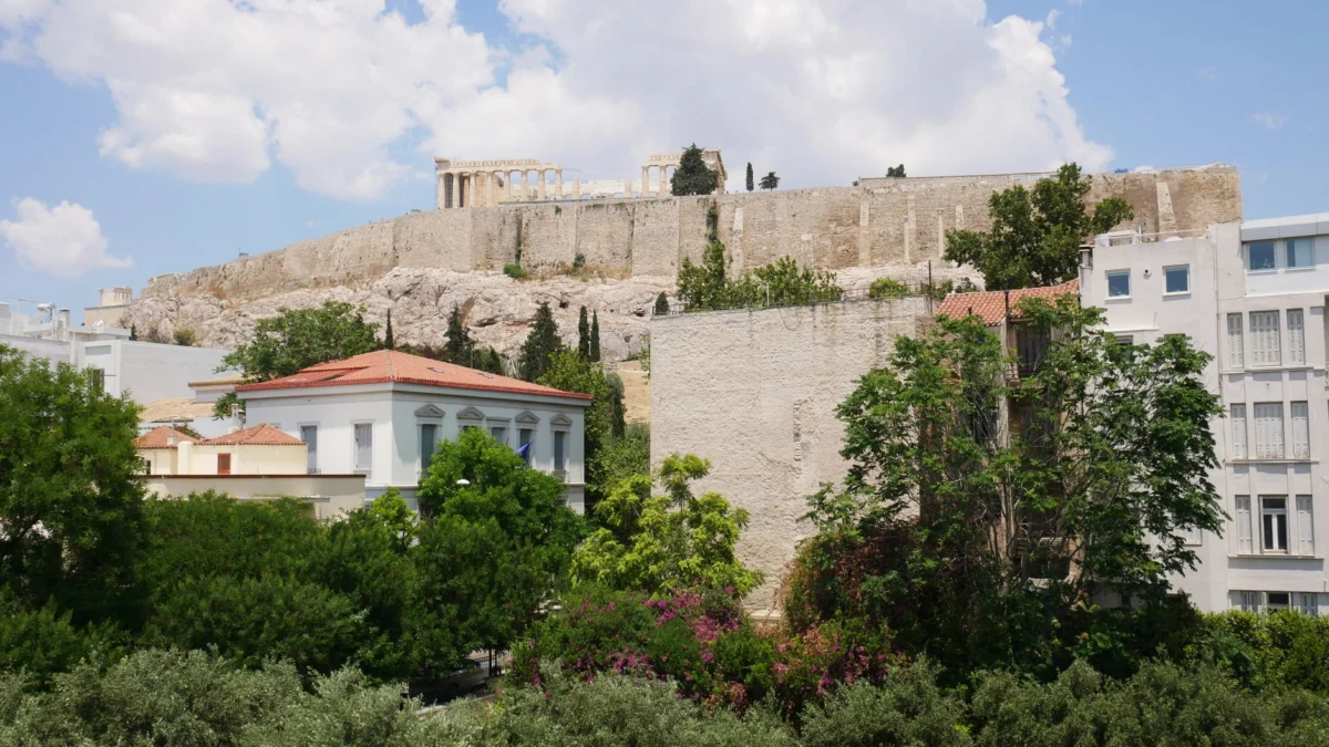 Panoramic view of Athens with the Acropolis in the background