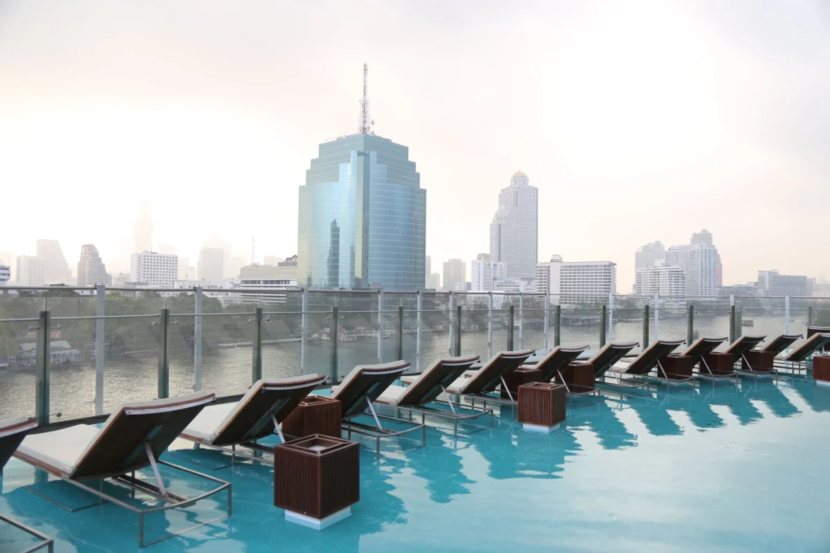 Scenic Bangkok with romantic riverside view