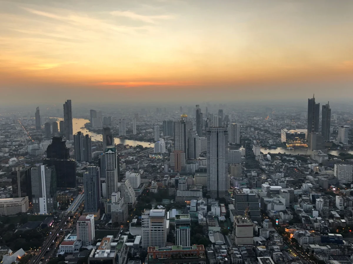 View of Bangkok skyline with a romantic ambiance