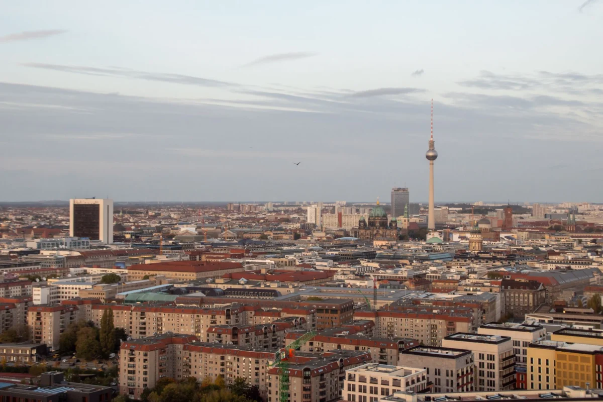 Iconic view of Berlin skyline highlighting nightlife atmosphere