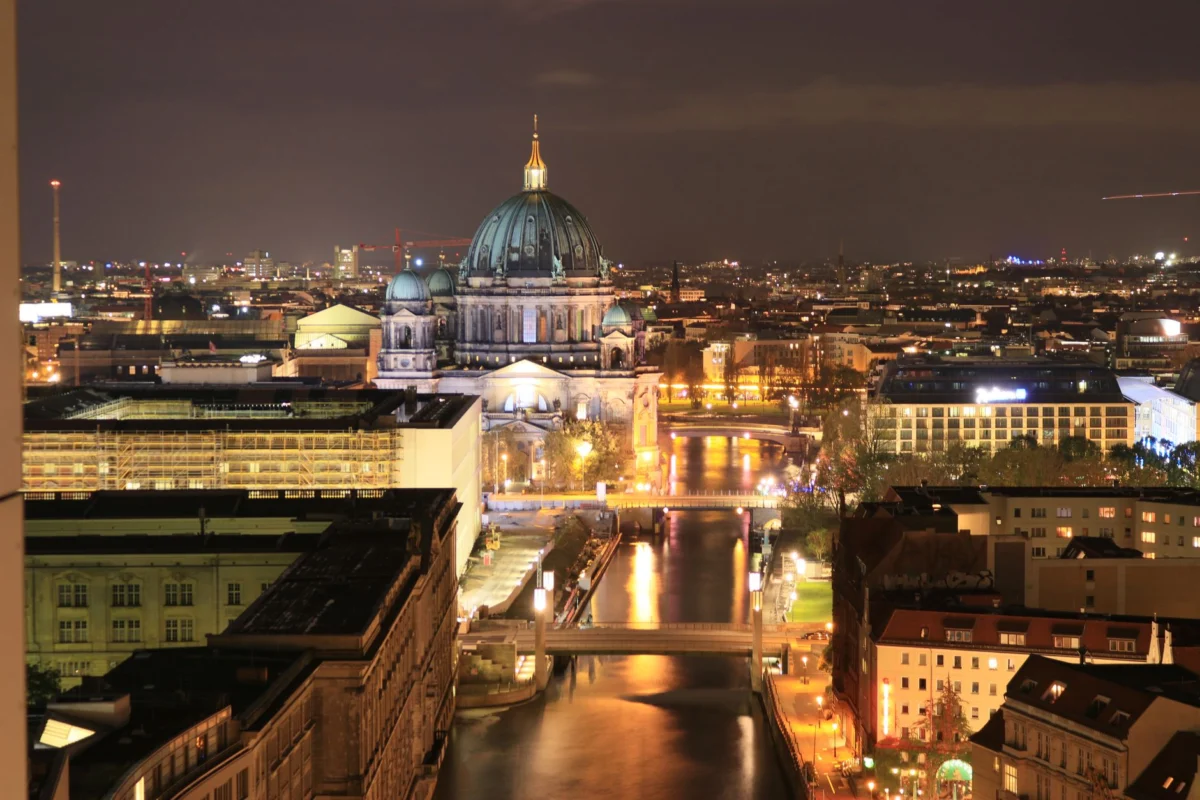 View of Berlin's iconic skyline including the TV Tower