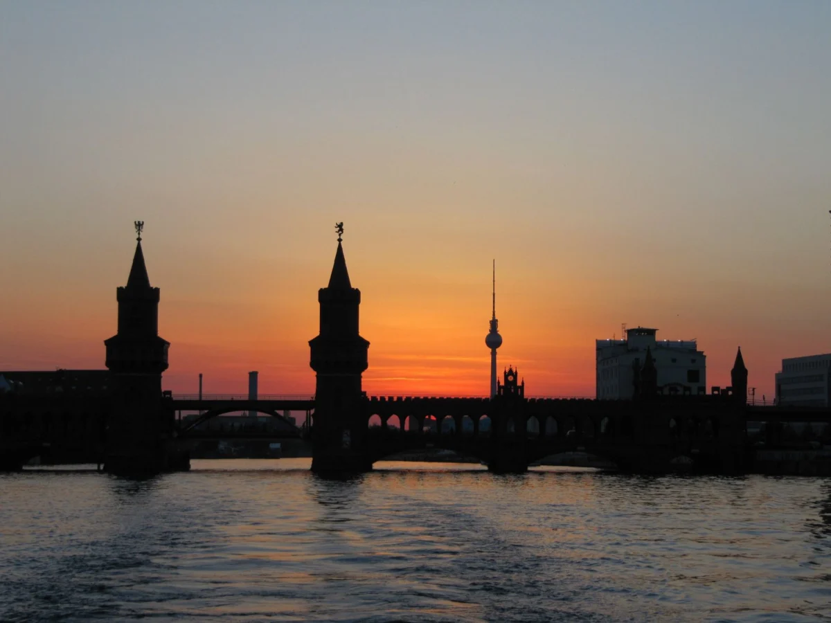Romantic aerial view of Berlin with couples in mind