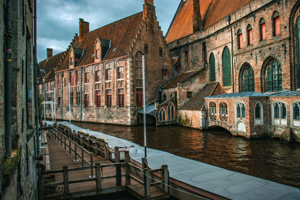 Charming Bruges canals with medieval architecture
