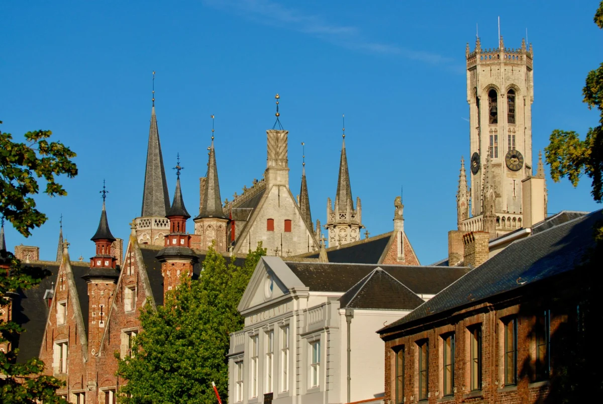 Scenic view of Bruges' medieval skyline