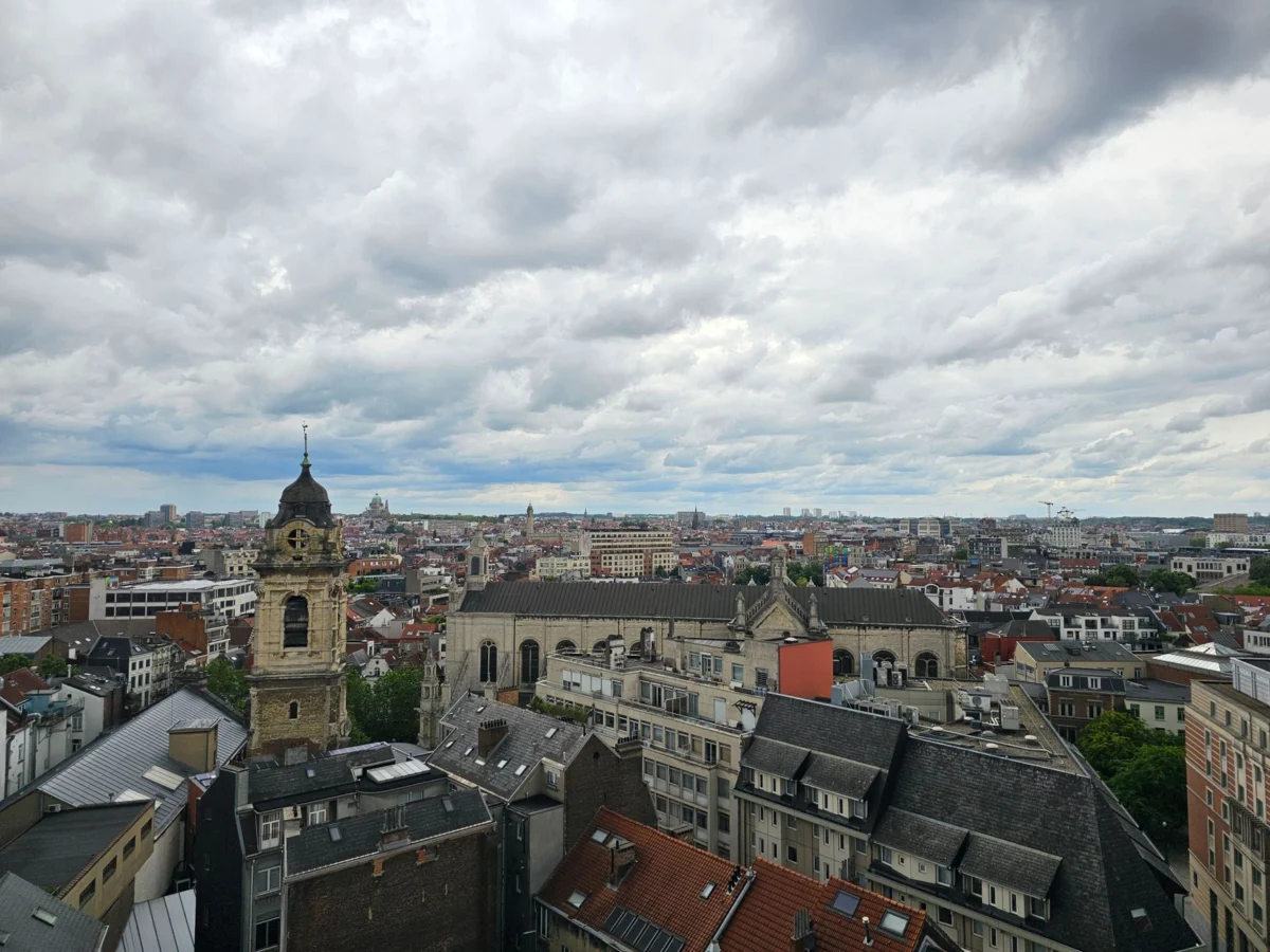 Stunning aerial view of Brussels with iconic landmarks