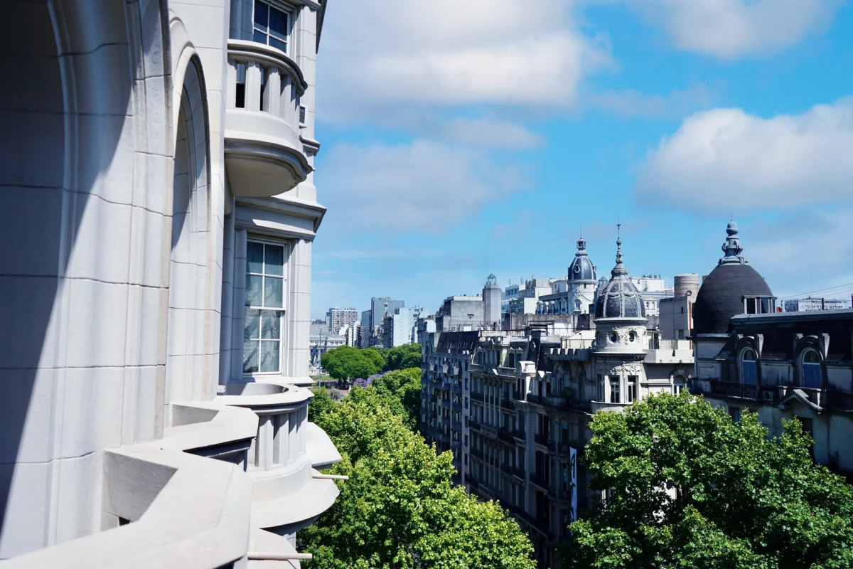 View of Buenos Aires' historic skyline with iconic landmarks