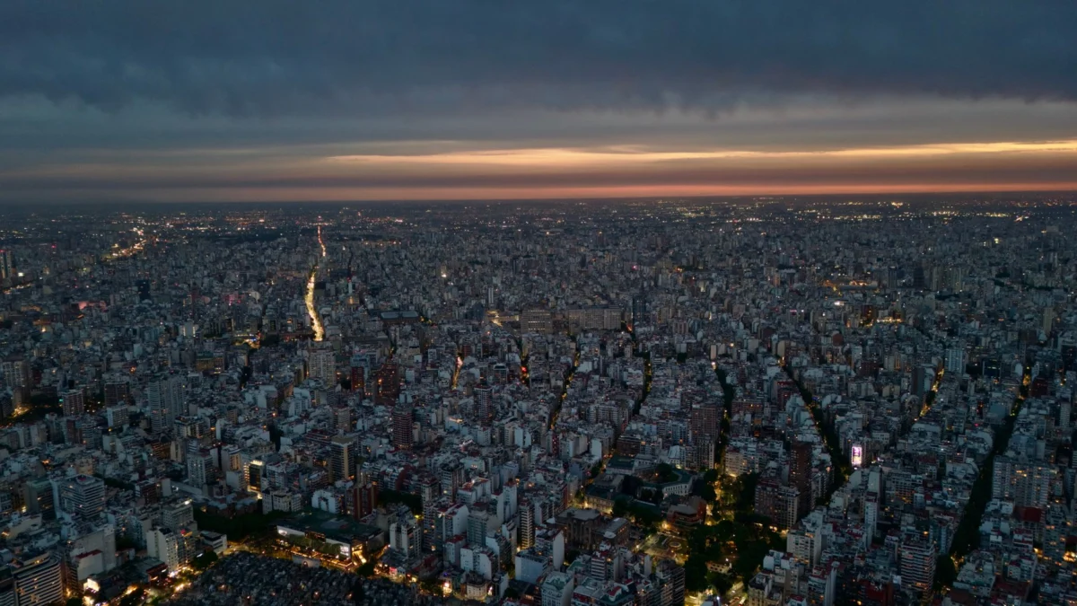 Stunning Buenos Aires skyline at sunset showcasing the vibrant cityscape