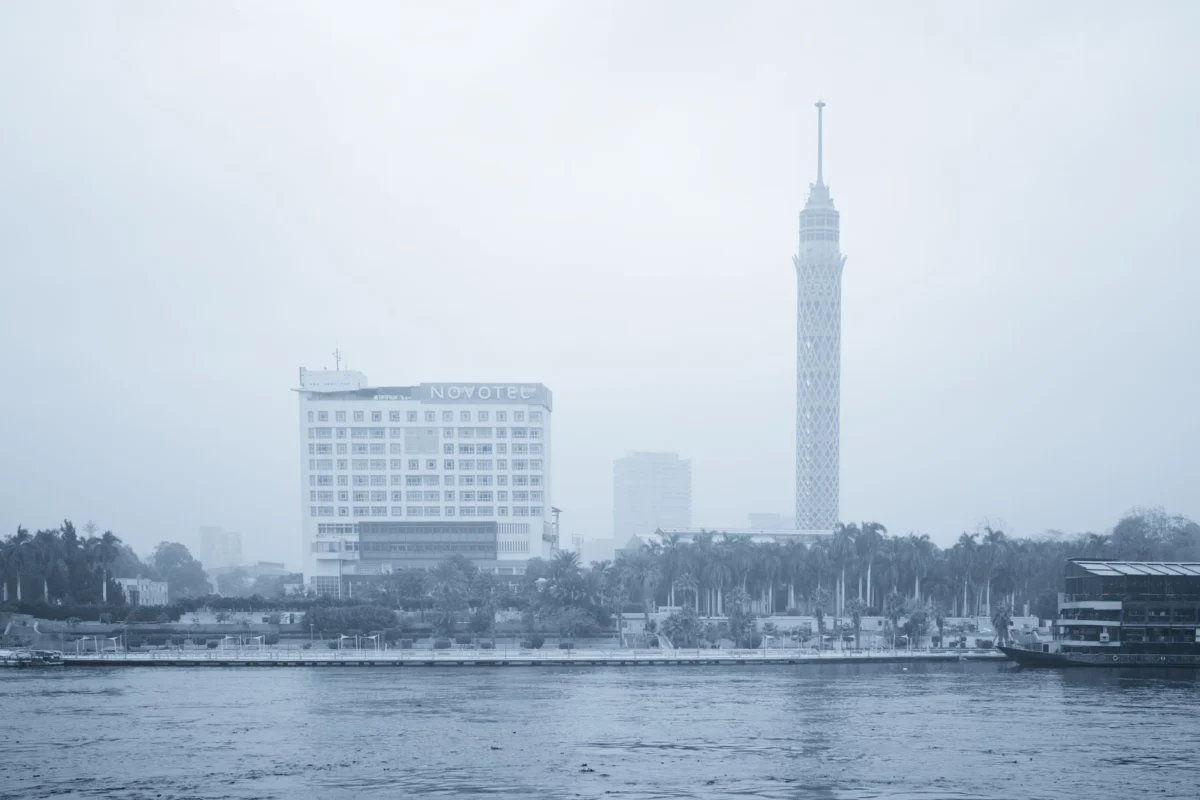 Panoramic view of Cairo skyline along the Nile River