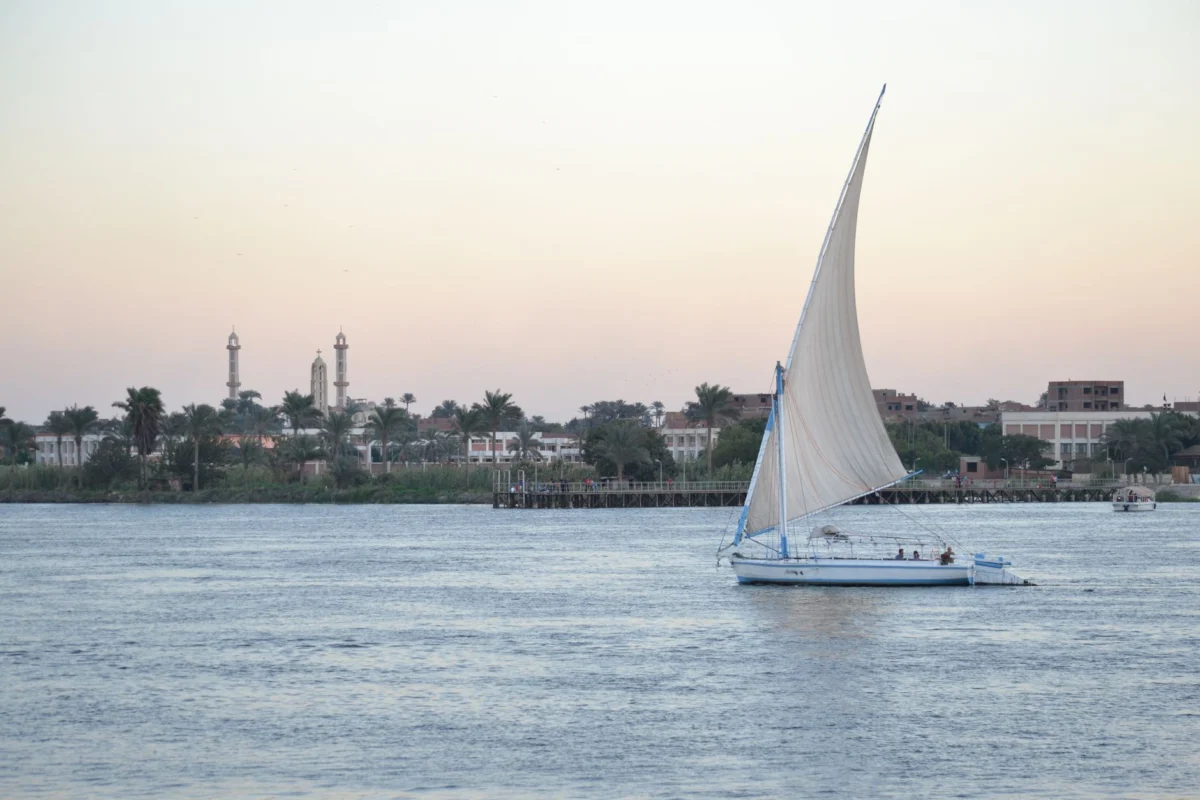 Cairo skyline with sunset highlighting romantic hotels