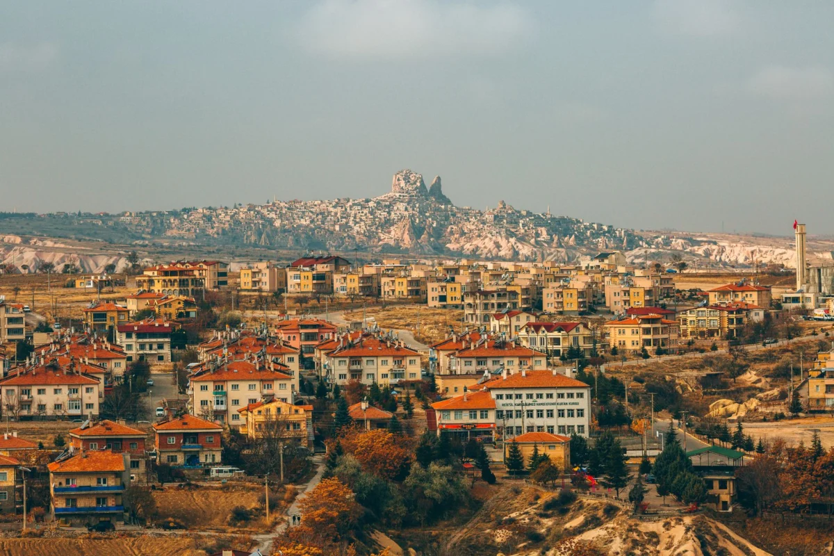 Cappadocia's historic landscape with cave hotels