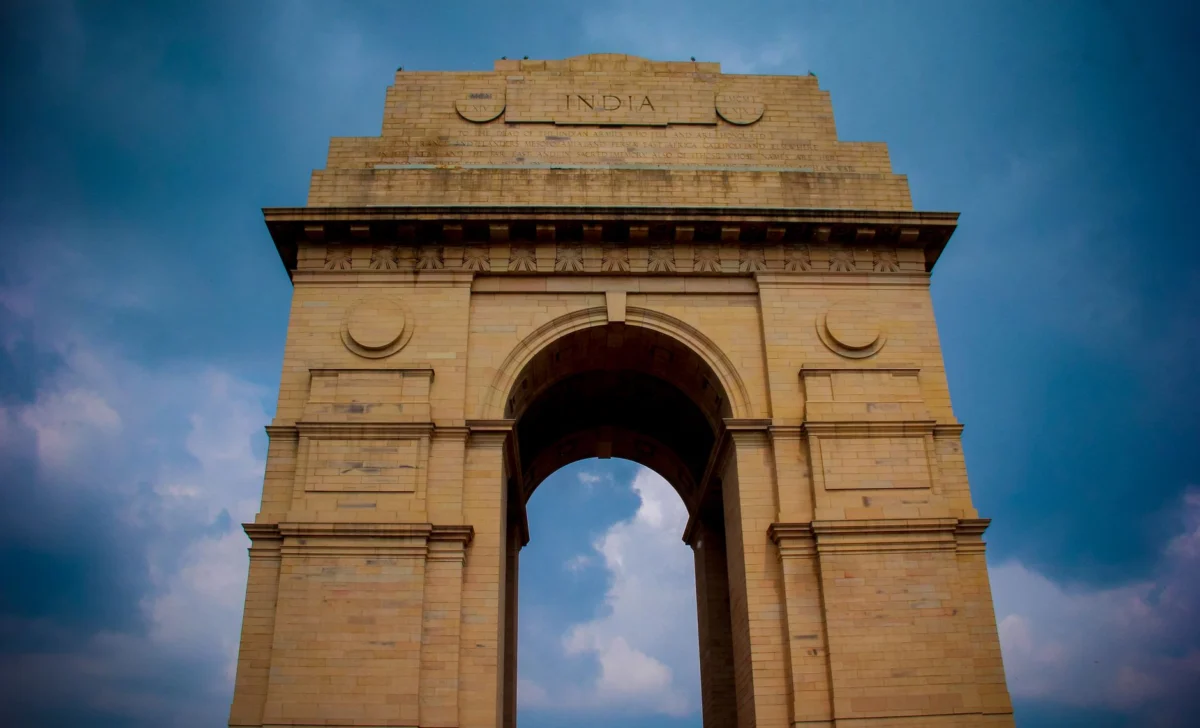 A scenic view of Delhi's iconic India Gate, perfect for group adventures