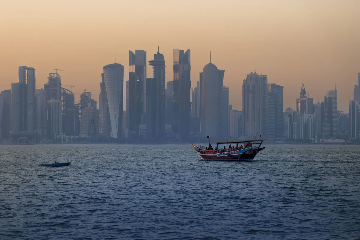 Stunning Doha skyline with sunset hues