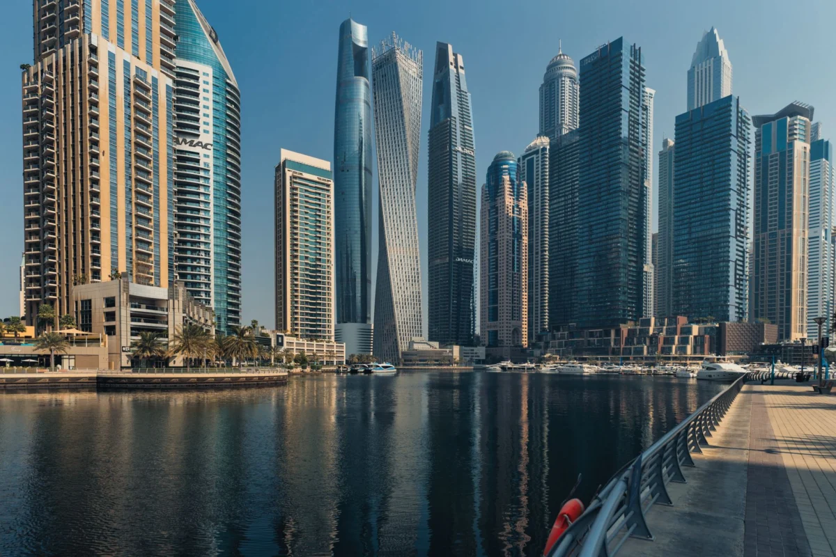 Dubai skyline with business district in view