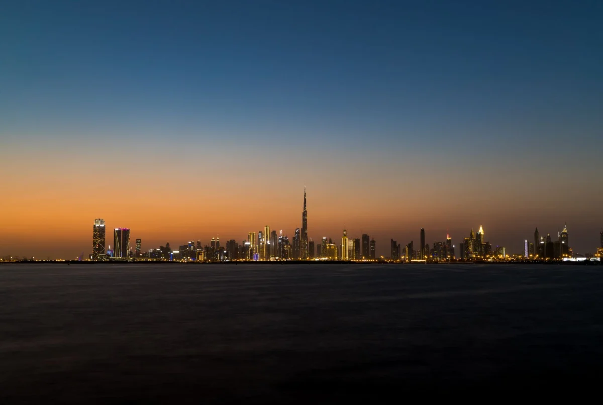 Dubai skyline with iconic landmarks and modern architecture