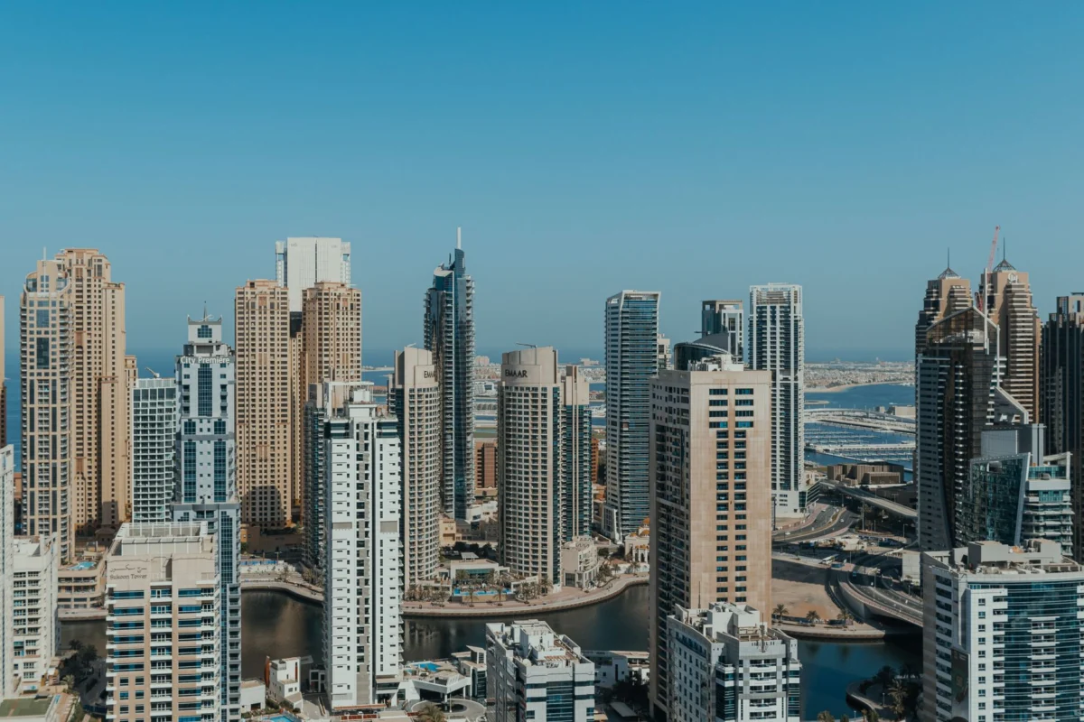 Stunning view of Dubai's iconic skyline at sunset