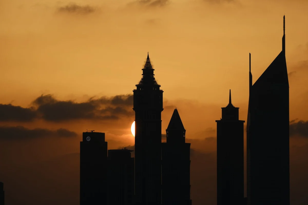 Stunning view of Dubai skyline with iconic skyscrapers