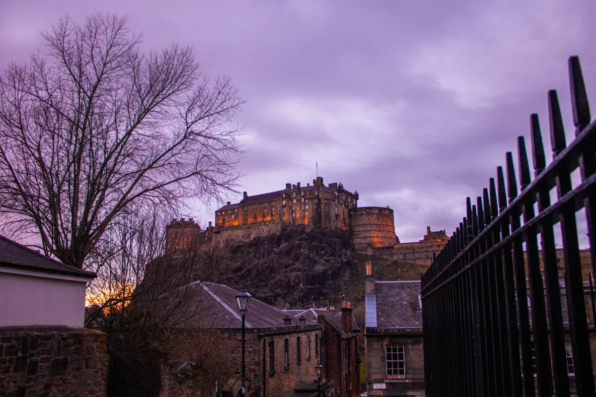 Edinburgh Castle at twilight offering a romantic backdrop