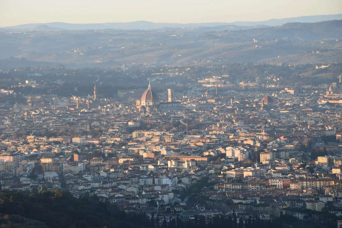 Florence skyline with iconic landmarks during sunset