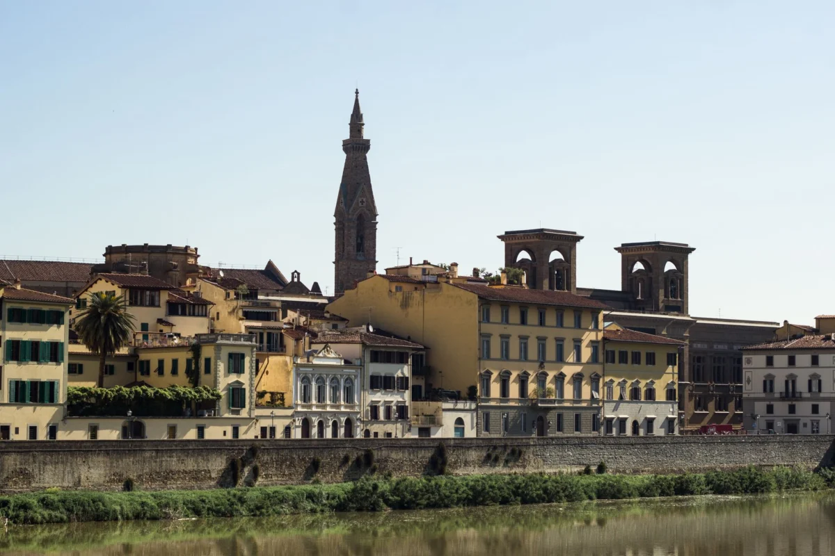 Romantic sunset view over Florence's historic skyline