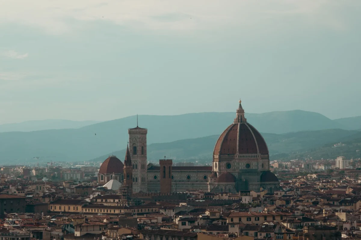 Panoramic city view of Florence with famous landmarks
