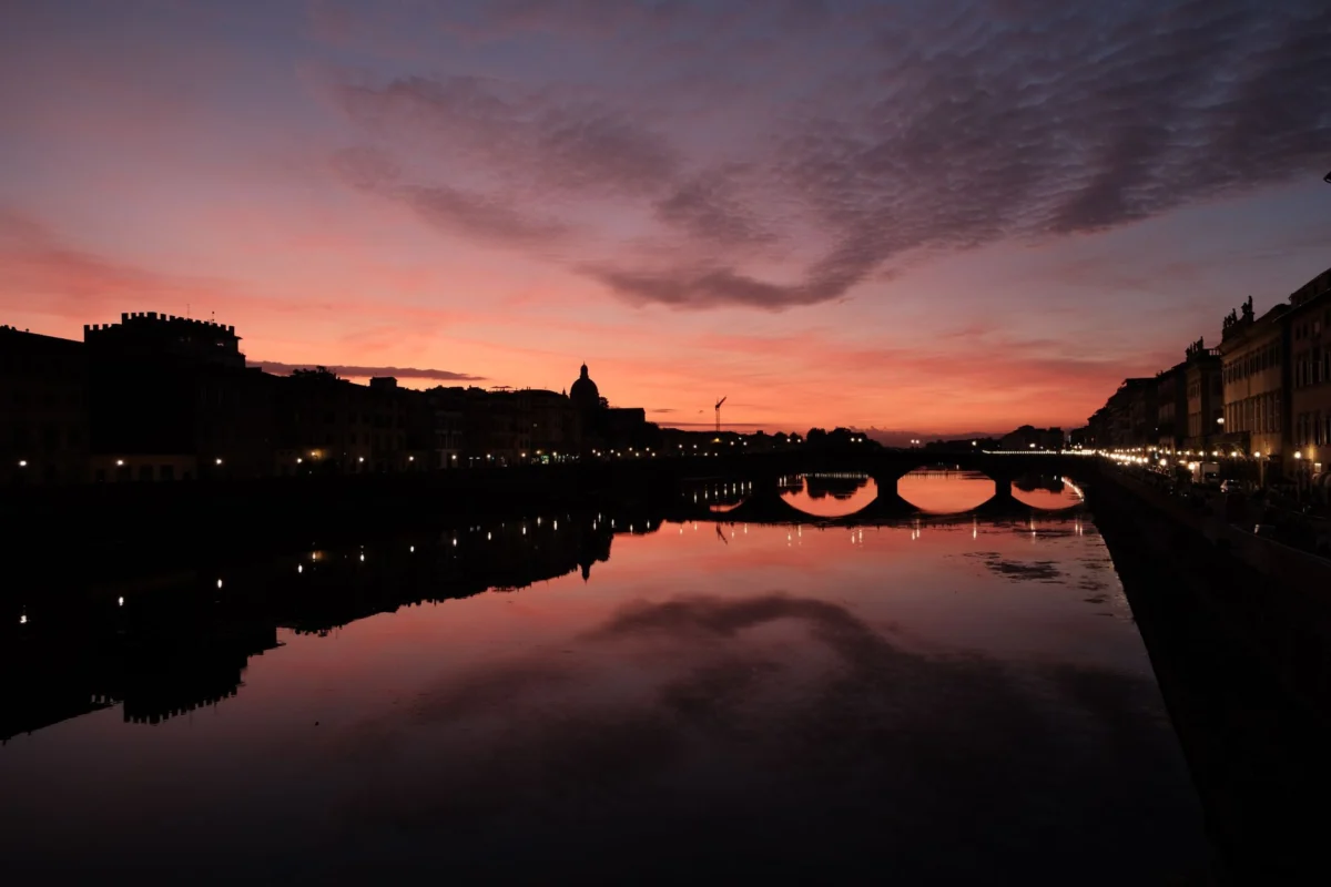 Florence skyline at sunset with iconic landmarks