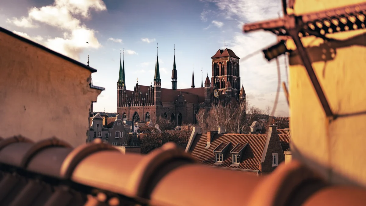 Panoramic view of Gdansk's historic old town