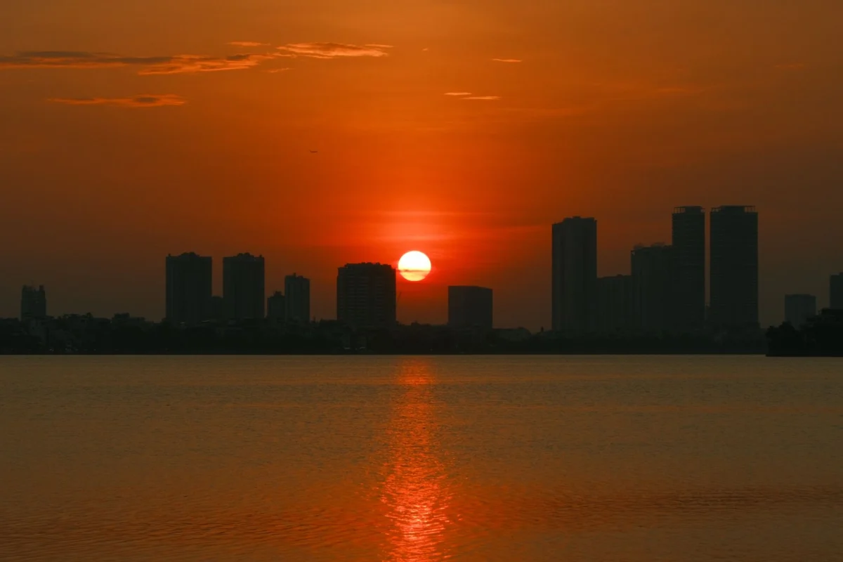 Scenic view of Hanoi skyline featuring imperial architecture