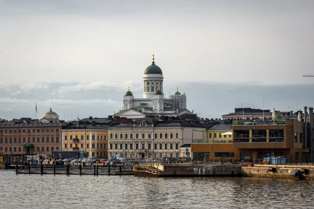 Panoramic view of Helsinki skyline with iconic cathedral