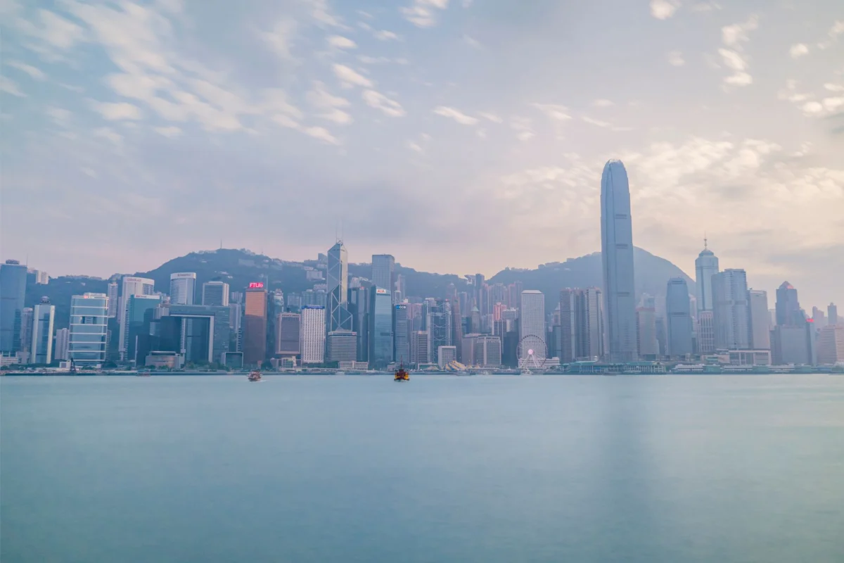 View of Hong Kong's iconic skyline and bustling harbor