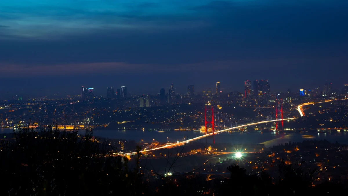 Panoramic view of Istanbul's skyline with the Bosphorus