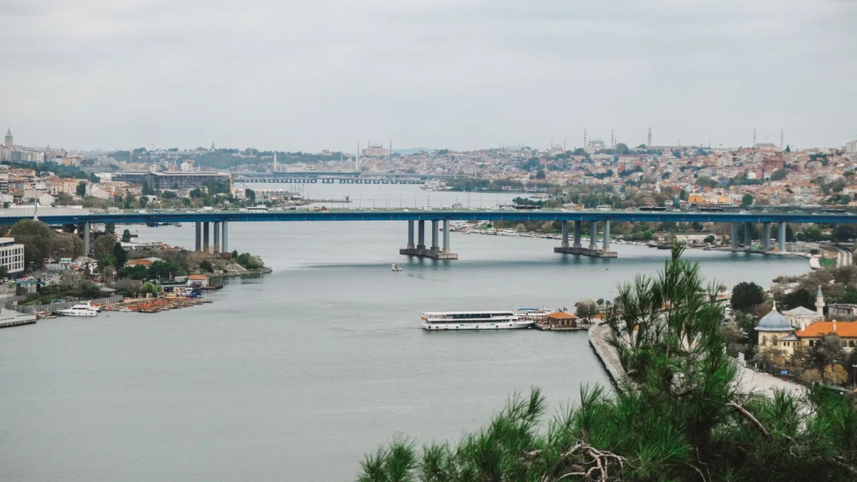 Scenic view of the Bosphorus and skyline in Istanbul