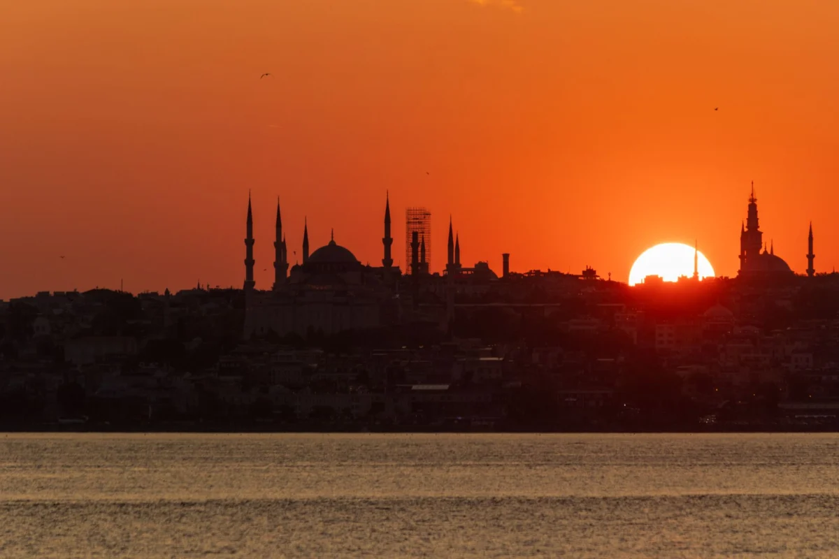 Scenic Istanbul skyline at sunset with Bosphorus view