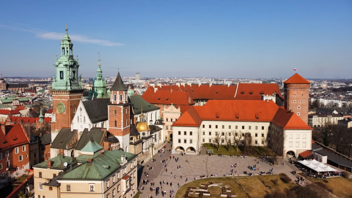 Romantic view of Krakow's historic skyline for first-time visitors