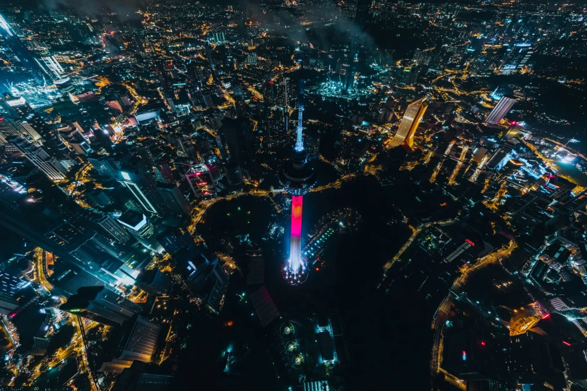 Romantic couples' nightlife in Kuala Lumpur with iconic skyline