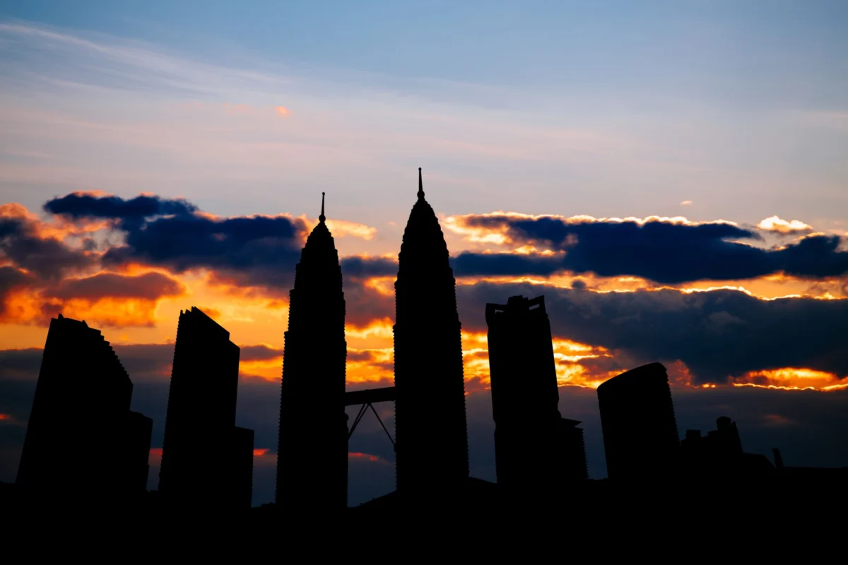 Romantic Kuala Lumpur skyline view highlighting cultural landmarks