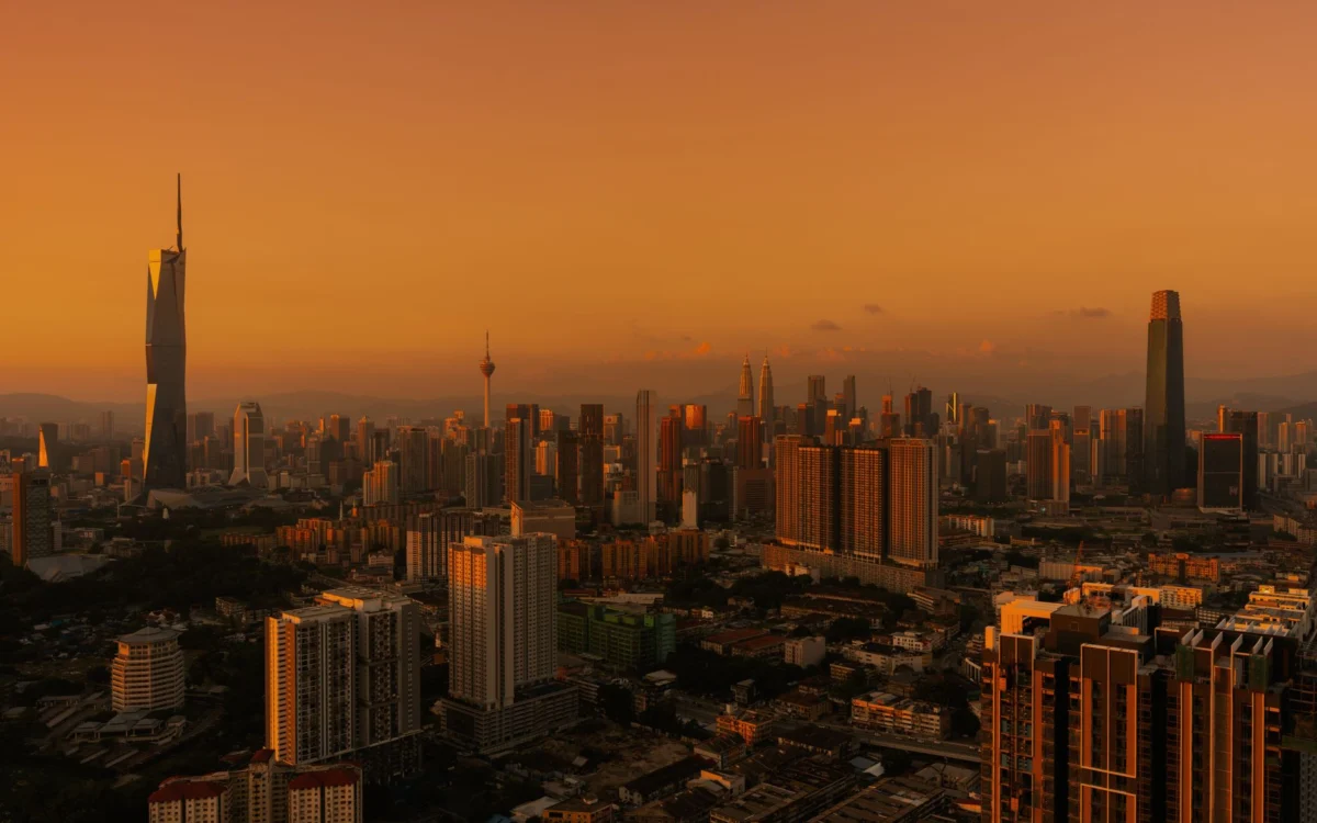 Stunning Kuala Lumpur skyline at sunset