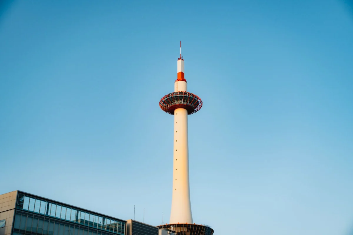 Kyoto city skyline with modern buildings, ideal for business travelers