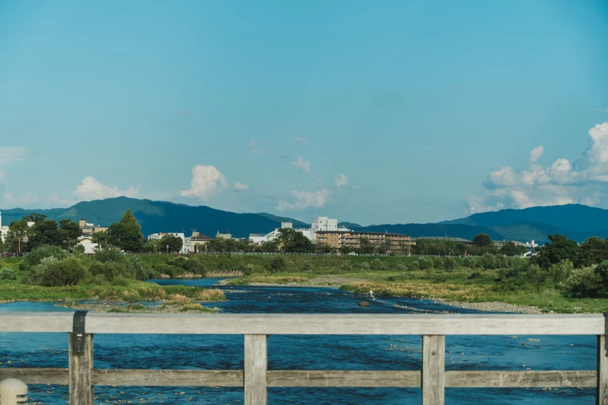 Kyoto's picturesque landscape at sunset