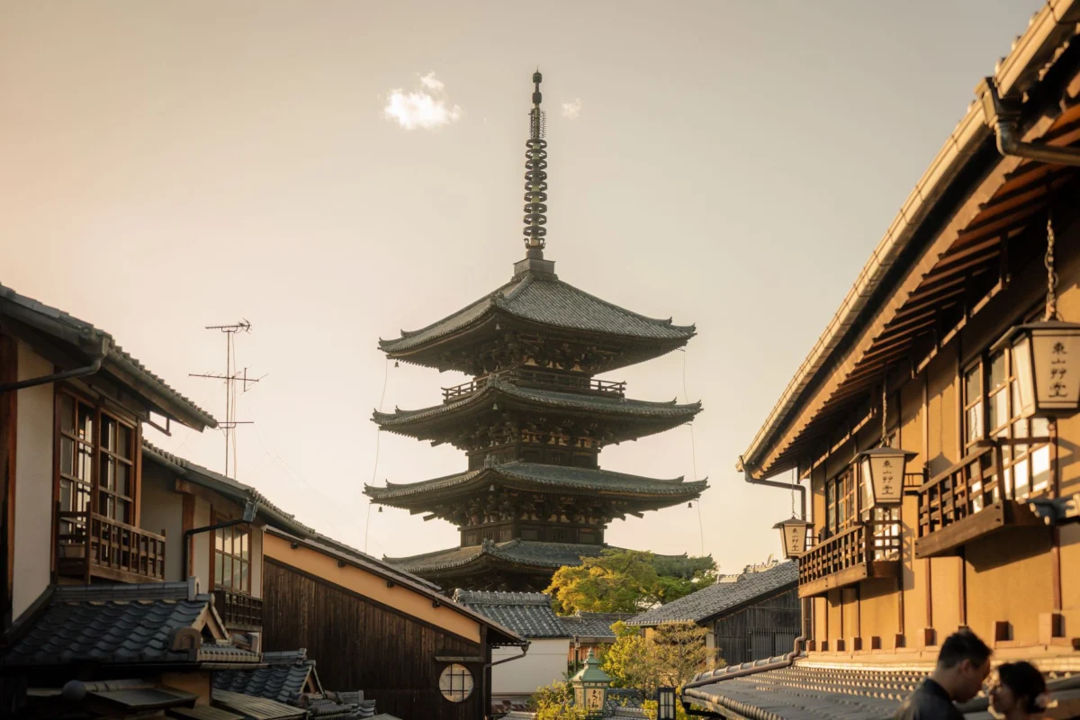 Breathtaking sunset over Kyoto skyline, perfect for party lovers