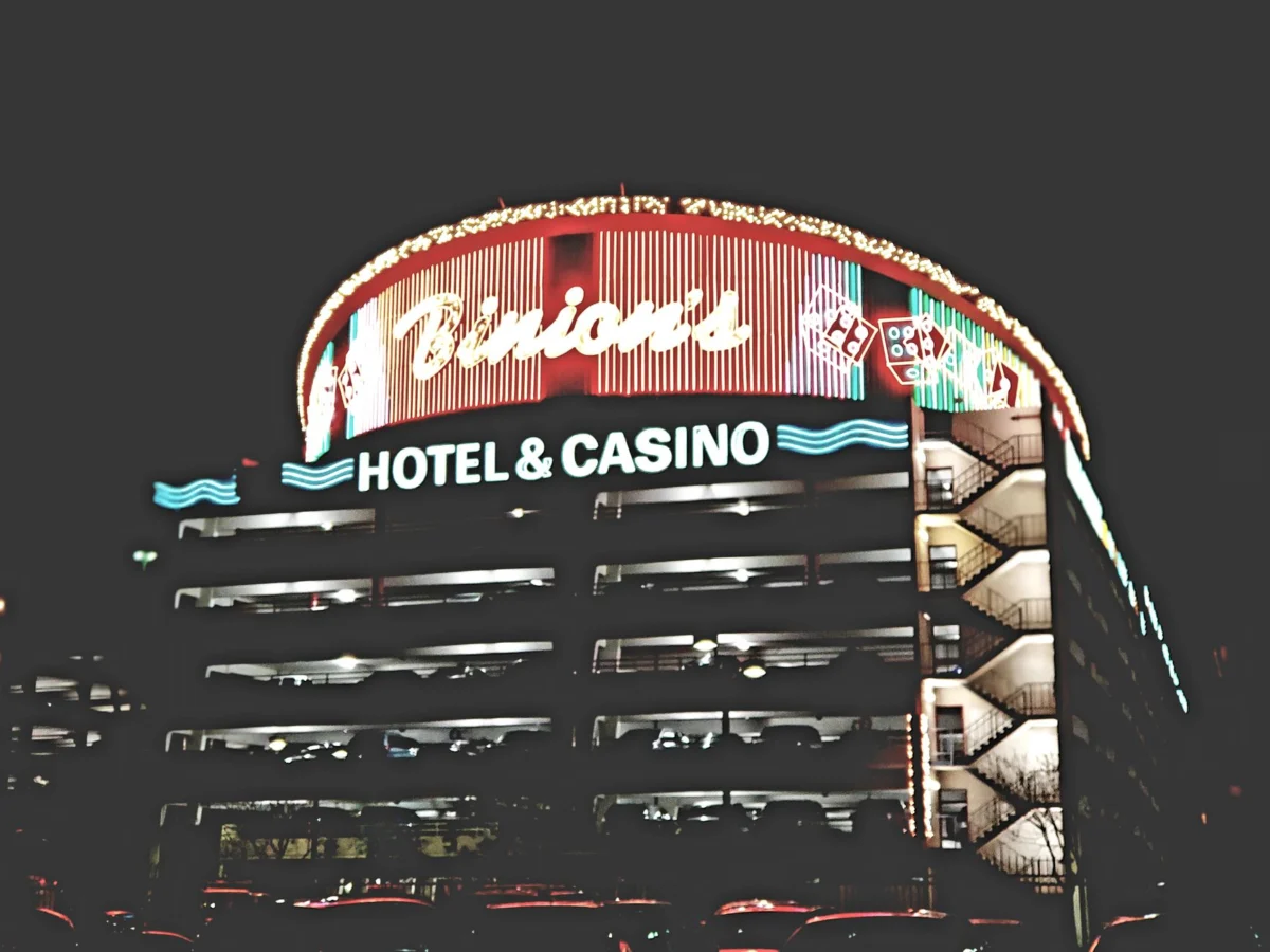 Romantic historical hotel facade in Las Vegas