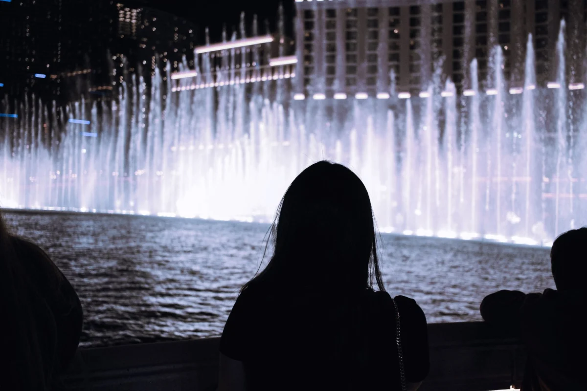 Romantic view of Las Vegas skyline at dusk