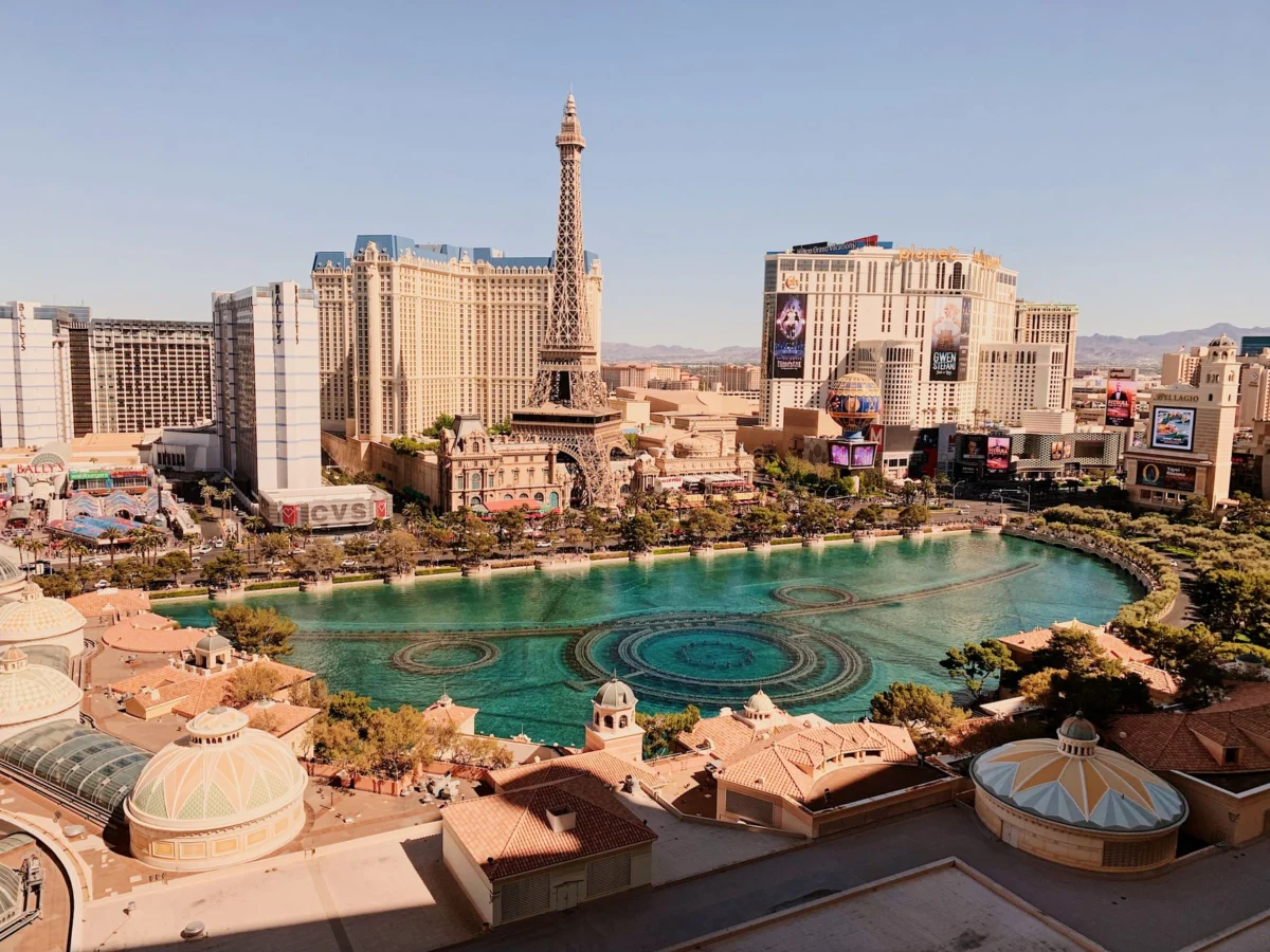 Iconic Las Vegas skyline featuring famous Strip landmarks