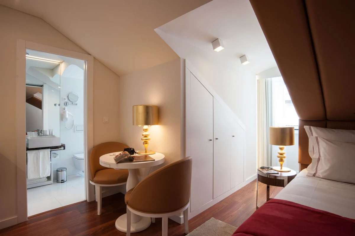 A romantic hotel room with a view in Lisbon